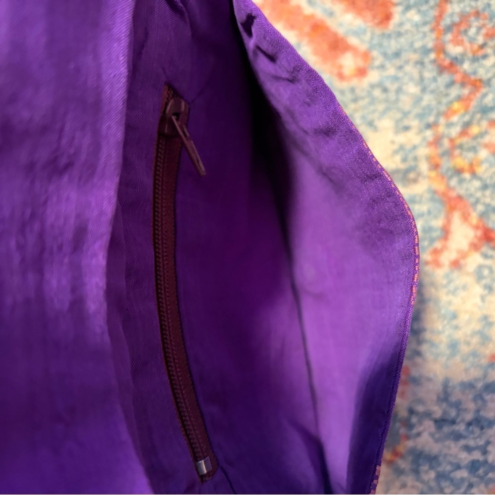 Purple silk wallet/pouch - Picture 4 of 7